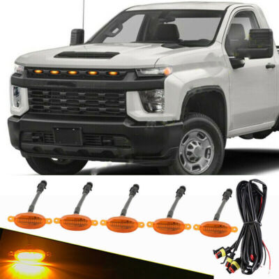For Silverado 2500 HD 16-24 yellow Raptor Style Front Grill LED Marker Light Kit