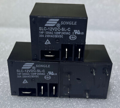 5 x SLC-12VDC-SL-C T91 Elektrische Leiterplatte Leistungsrelais 5pin schwarz 30A 250VAC