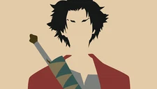 Anime samurai champloo mugen minimalism boys sword beige Playmat Gaming Mat Desk