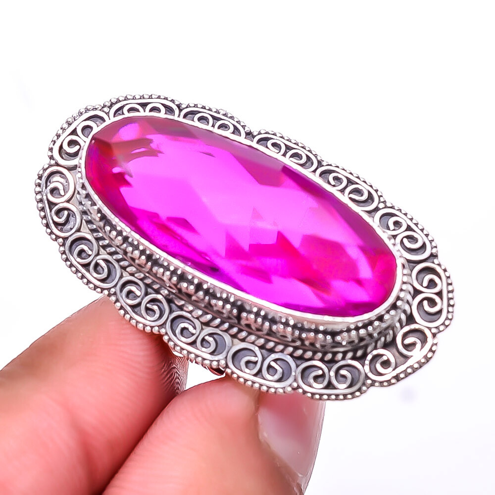 Ruby Fine Art Oxidised (Simulated) 925 Sterling Silver Ring S.7 R_9500_224_9