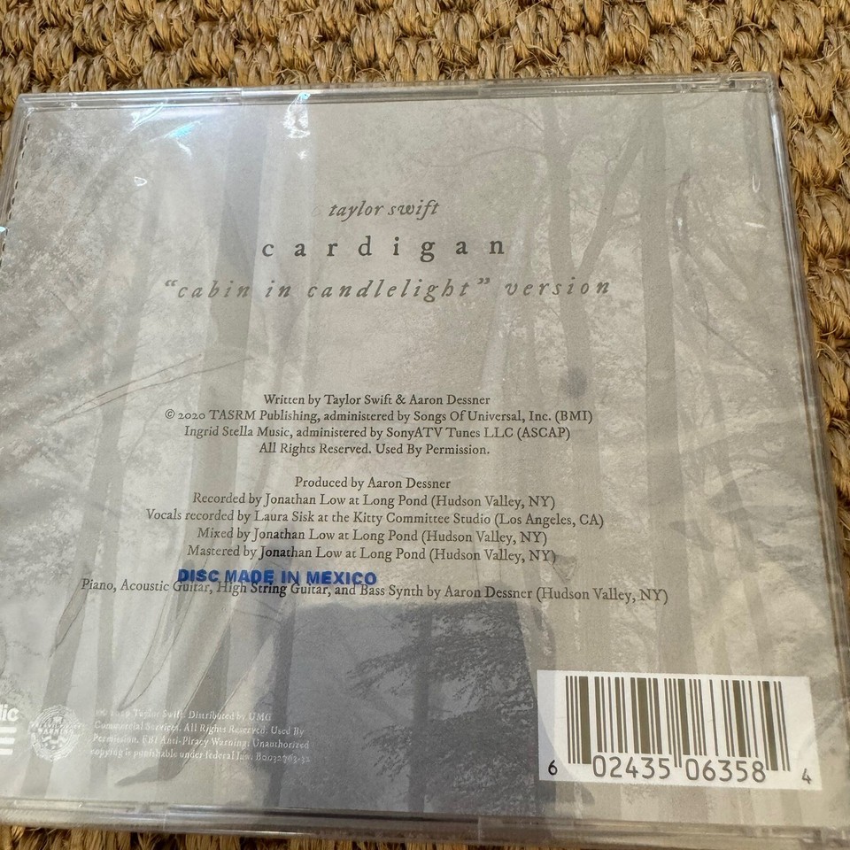 TAYLOR SWIFT Cardigan CABIN IN THE CANDLELIGHT VERSION CD SINGLE Folklore eBay