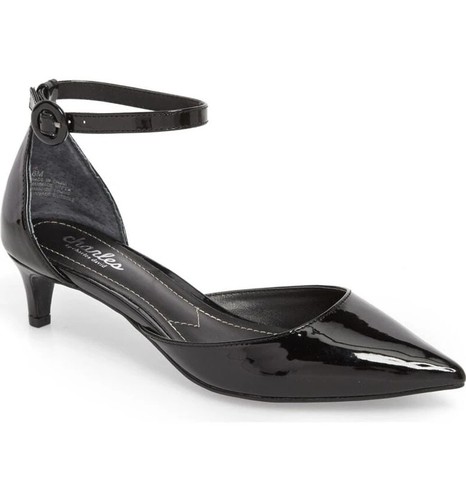 Charles by Charles David Kadie Kitten Heels, Black Patent, Size 6.5, NIB