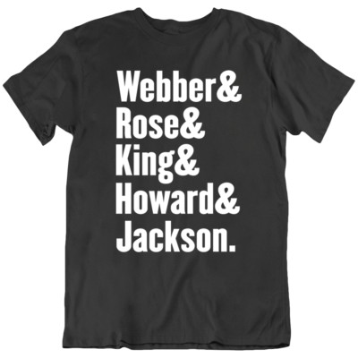 University Basketball Team Fab Five Sport Retro T Shirt Tee Gift New