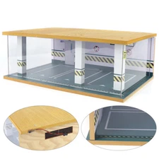1:24 Scale Car Garage Model with LED Lights - Elegant Display Box