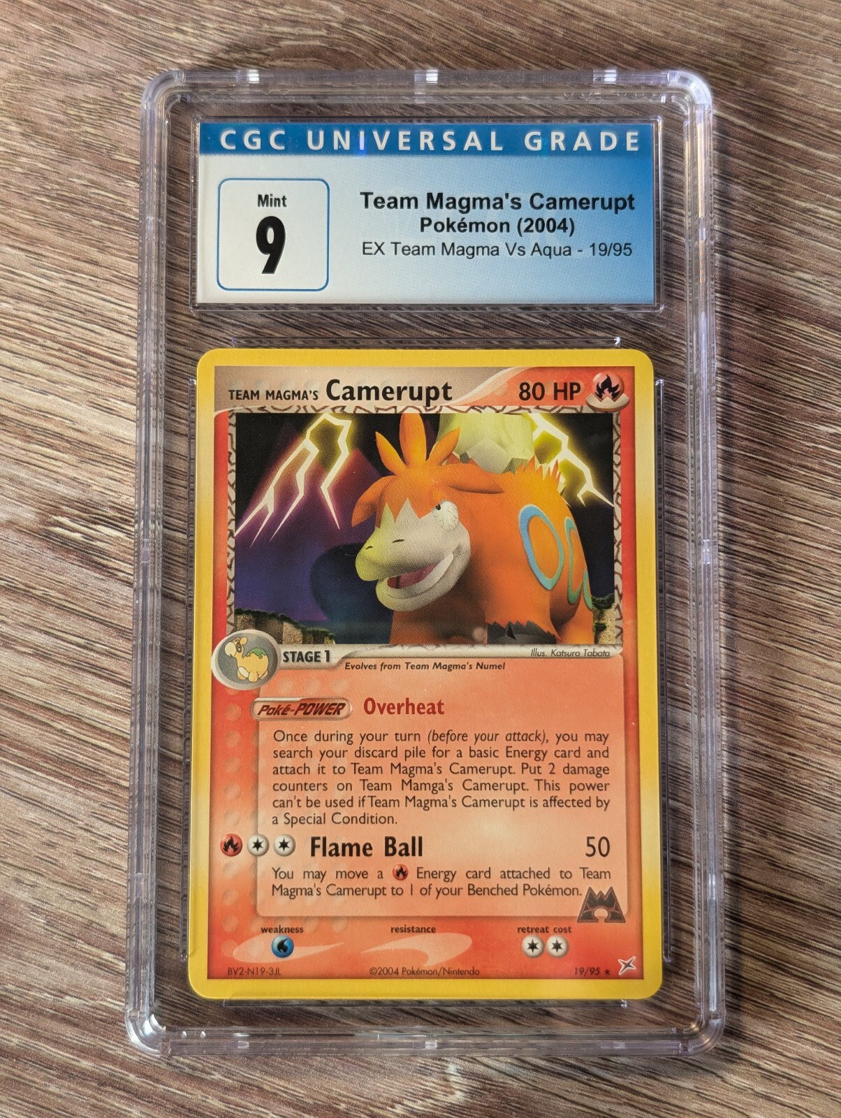 2004 Pokemon EX Team Magma Vs Aqua Camerupt #19 CGC Mint 9