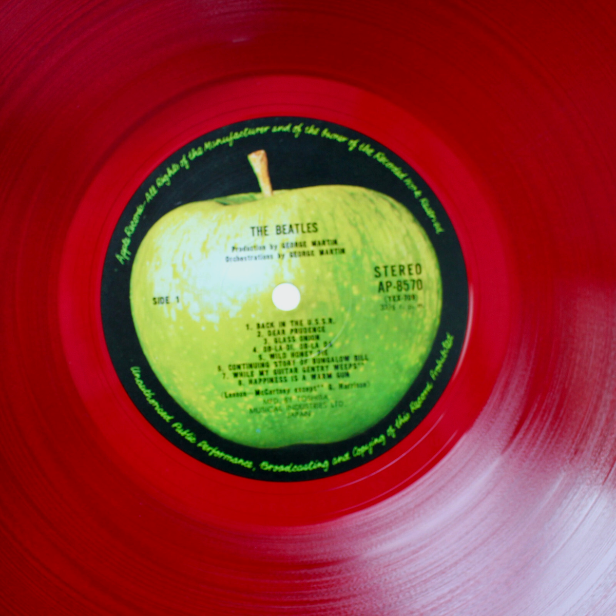 邦楽 ROSSO OUTSIDER Vinyl Single ORIGINAL 1969 RED VINYL OUTSIDER ART COVER THE BEATLES WHITE