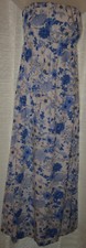 Women's Old Navy Blue & White Floral Strapless Slip On Maxi Dress Sizes XS, S, M