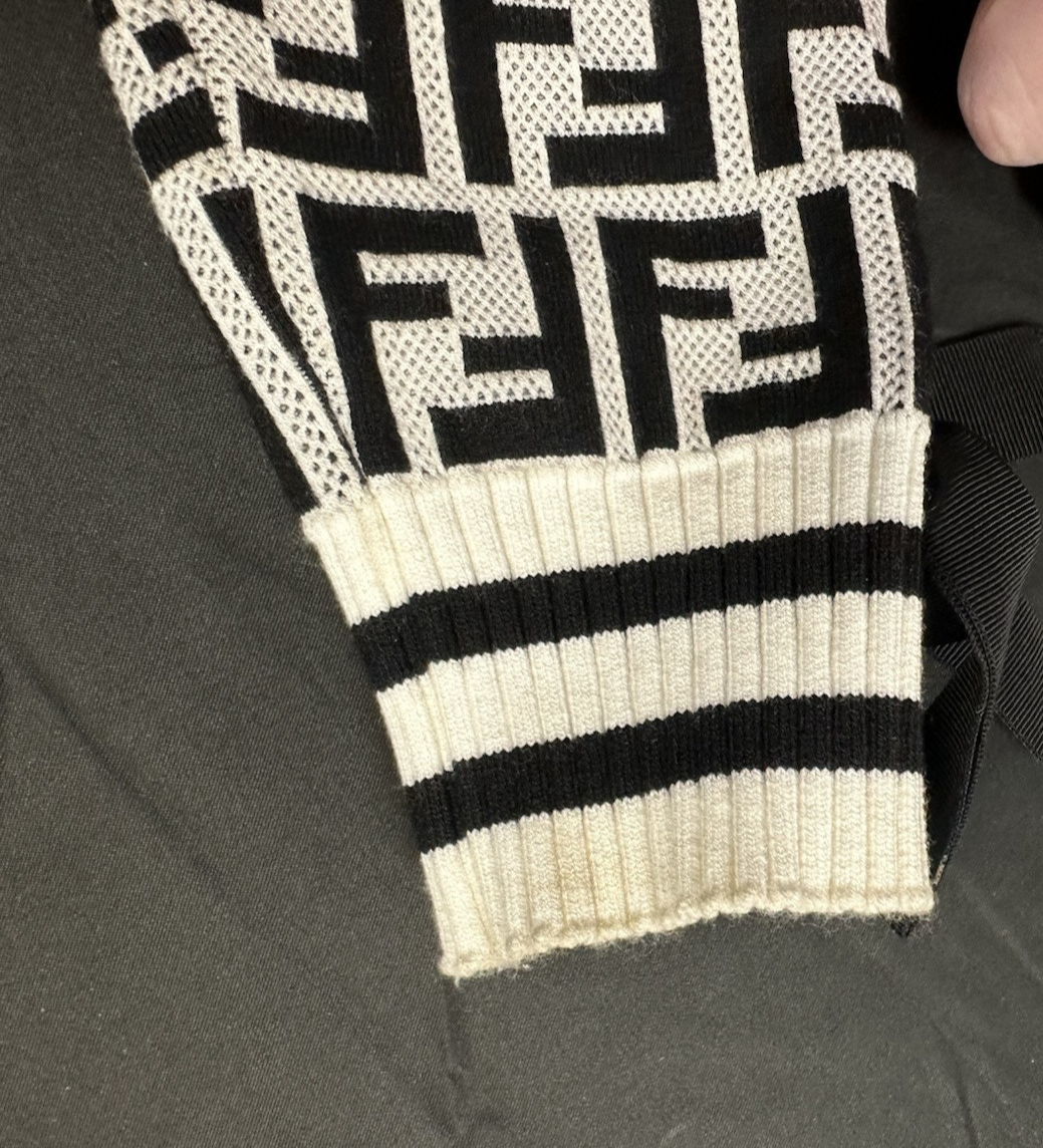 RARE Fendi Logo Print Viscose Sweater FEND-WK12 - Black