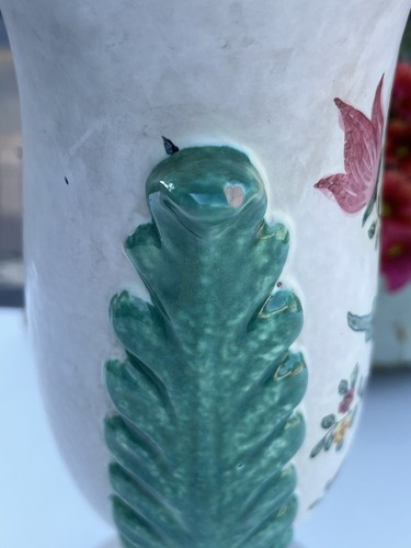 Vintage Vanro Italy R-766 signierte Blumenmuster Keramikvase 8,5"" einzigartiges Design - Bild 18 von 18