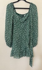 New Reformation Cammi Long Sleeve Minidress In Green Size 4 $248