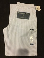 NWT Polo Ralph Lauren Retail 79.50 Blue/White Stripe SEERSUCKER Pants 12 Boys 