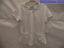 Skechers, Women's White Scrub Top, Size M, Armpit to Armpit 21", Length 26"