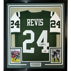 Framed Facsimile Autographed Darrelle Revis 35x39 New York Green Reprint Jersey
