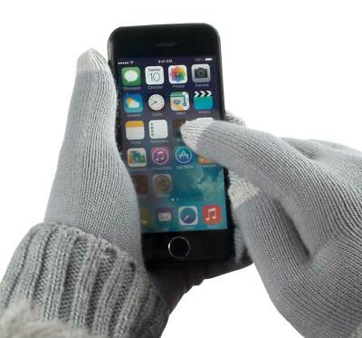 Touchscreen Handschuhe Grau für Alcatel Pixi 3 (8) Size M-L Touch Screen