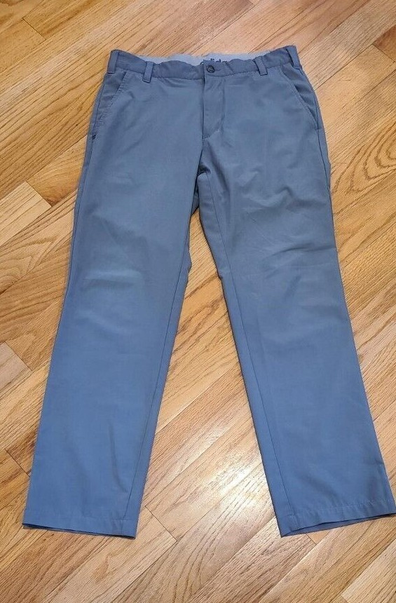 Adidas Golf Pants Mens 32x30 Gray Flat Front Athletic Fit Straight