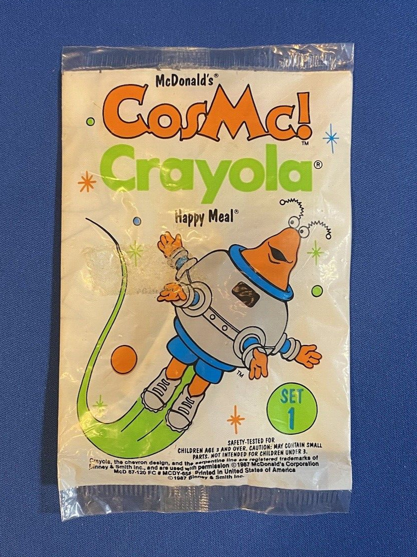 McDonald's Happy Meal Toy - Cosmc Crayola Set 1 Vintage 1987 NEW Sealed Coloring