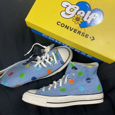 Converse x Golf Wang Chuck 70 Hi Blue Polka Dot 170011C Men's Size 9 BRAND  NEW | eBay