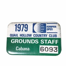 Kemper Open Pin Badge 1979 Quail Hollow Charlotte NC