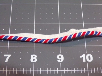 Vintage Sewing Trim Piping Red White Blue Barber Pole Stripe 3-2/3 yd