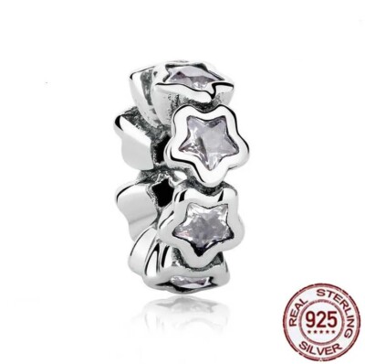 Charms  Anhänger Beads Ring Zirkon weiß 925 Sterling Silber