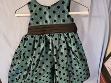 Marmellata Classics Girls Sz. 3 Turpouise Black Polkasot Special Occasion Dress