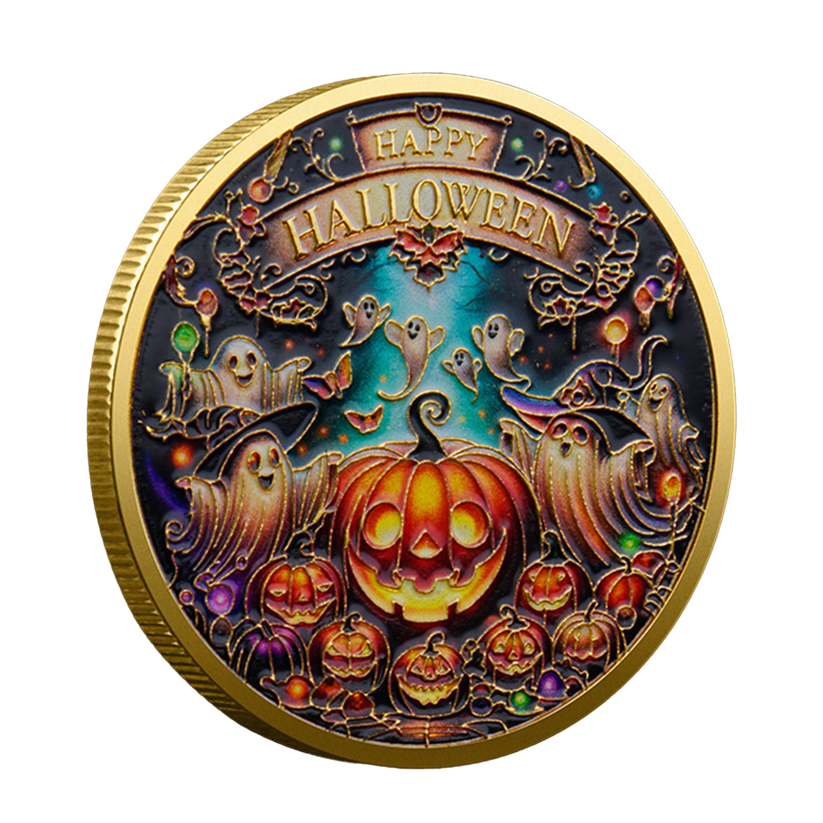 Happy Halloween Collectible Souvenir Coin Halloween Pumpkin Witch Coin