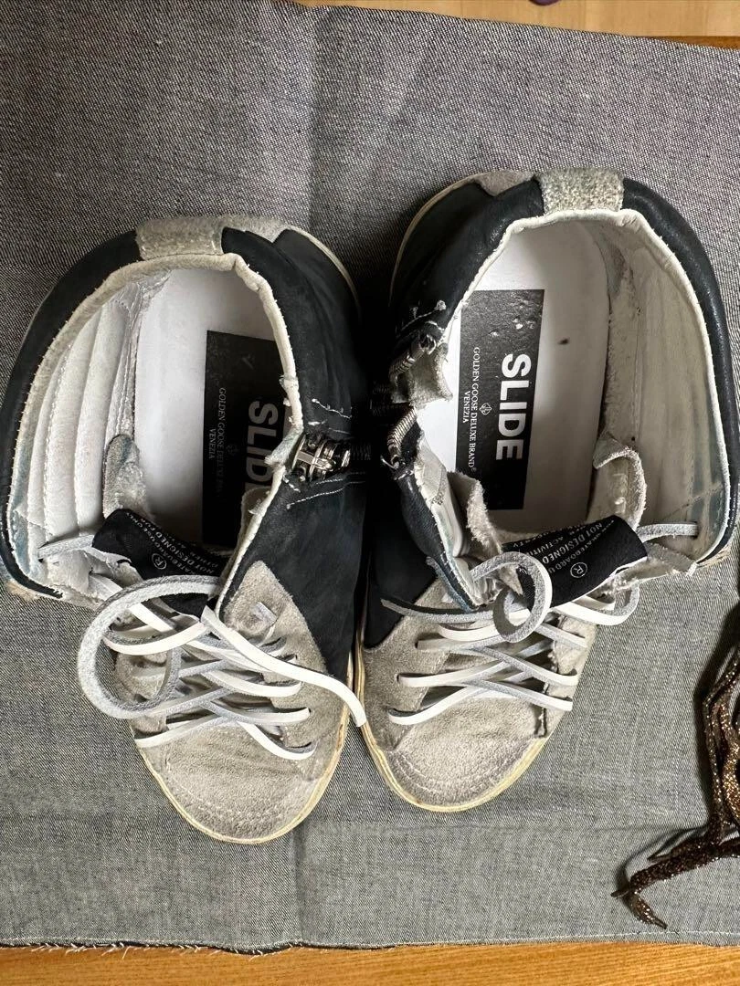 GOLDEN GOOSE Gol Goose SLIDE GGDB Sneakers alte da donna nere scamosciate EU37 US7