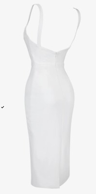 White Sculpting Pencil Midi Dress | eBay