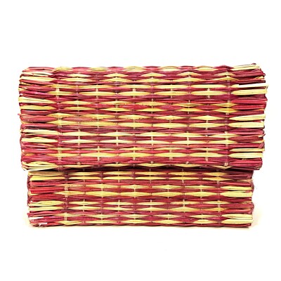 VERONICA BEARD x Dans La Main Feira Woven Straw Clutch Bag Red (MSRP $250)