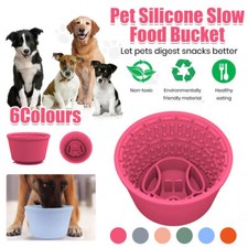 Silicone Pet Slow Feed Bowl Medium Anti Choking Puppy Dog Cat Meals Feeder AU