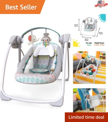 Compact Automatic Swing with Taggies & Adjustable Features - Newborn Comfort