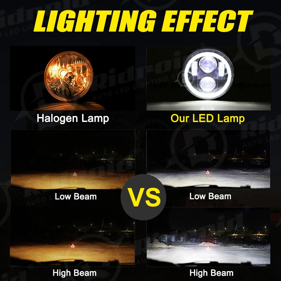 5-3/4" 5.75 LED Headlight Projector For Harley Davidson Sportster XL 1200 883 - Image 4 of 4