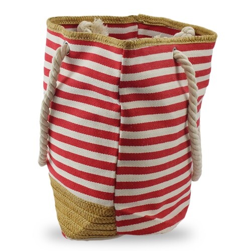 Bolso de playa shopper grande a rayas con estampado de ancla adorno de rafia marítimo nuevo - Imagen 10 de 46