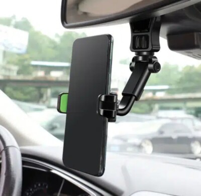 Adjustable Rearview Mirror Car Mobile Phone Holder