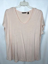 H by Halston Essentials Uneck Extented Shoulder Tunic Top Size XL Lt Peach B18*H