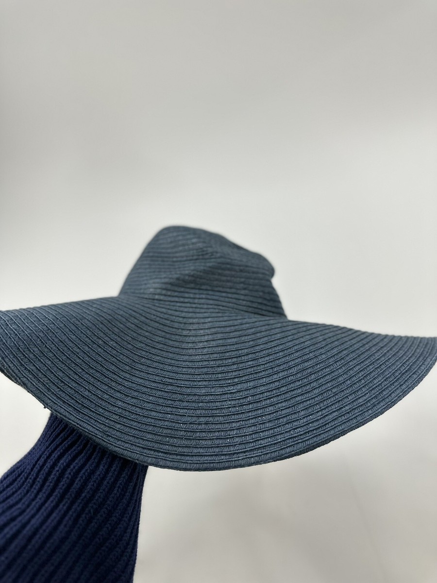 J.Crew Navy Textured Embroidered Straw Beach Hat J. Crew | Accessories | J Crew Navy Blue 0 Straw Hat W  main image 3