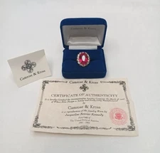 Camrose & Kross JBK Jackie Kennedy Ruby Red Crystal Ring 925 Size 8