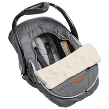 JJ Cole Infant Car Seat Cover With Fleece Lining  Elastic Fit Cold Weather Gray