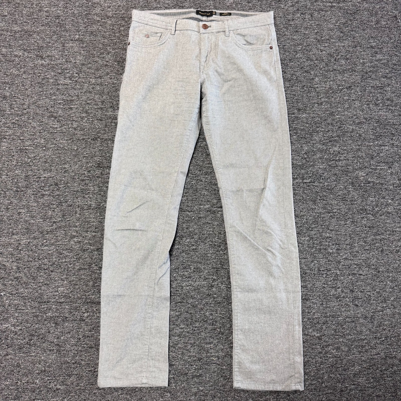 Massimo Dutti Slim Fitted Casual Chino Pants Womens Sz 34Wx33L Gray