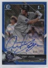 2018 Bowman Draft Chrome Pick Blue Wave Refractor 15/150 Grant Lavigne Auto 2f0