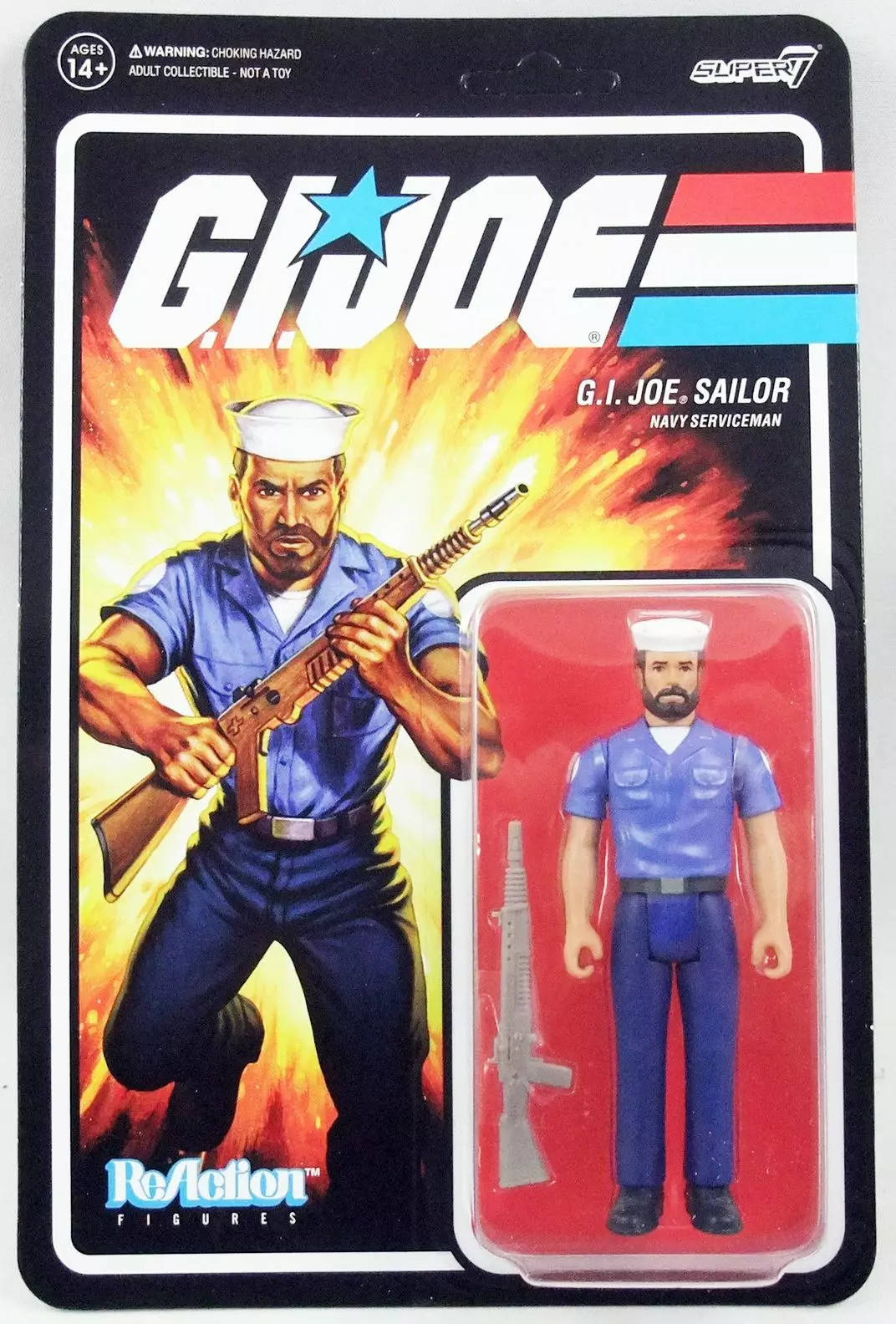 G.I. Joe Figurine ReAction Super7 Sailor édition spéciale avec barbe et peau hâlée