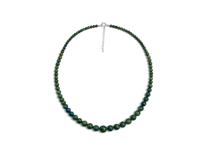 Collier malachite azurite 50 cm idée cadeau d'anniversaire mémorable