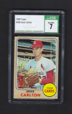 1968 Topps #408 Steve Carlton NM 7 CSG HOF 4 CY Young Awards