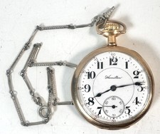 1912 HAMILTON POCKET WATCH Grade 990 Size 16 21 Jewel, Gold Filled Case  w/Chain