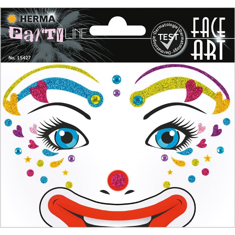 HERMA 15427 Face Art Sticker Clown Lotta Body-Tattoo Maske Halloween Fasching 2190₽