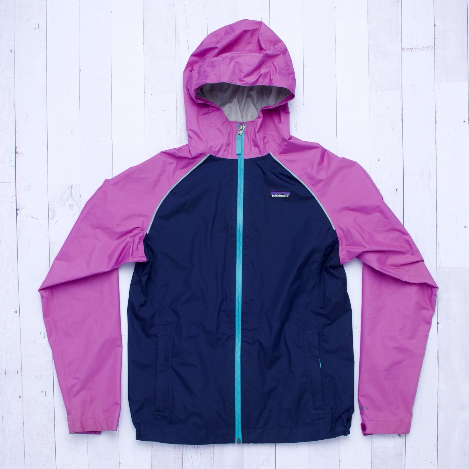 Patagonia H2NO Hooded Rain Jacket Kids Girls Size 14 XL Full ZIp