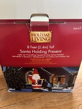8 FT Outdoor Indoor Inflatable Santa Holding Present Waving With Box Works