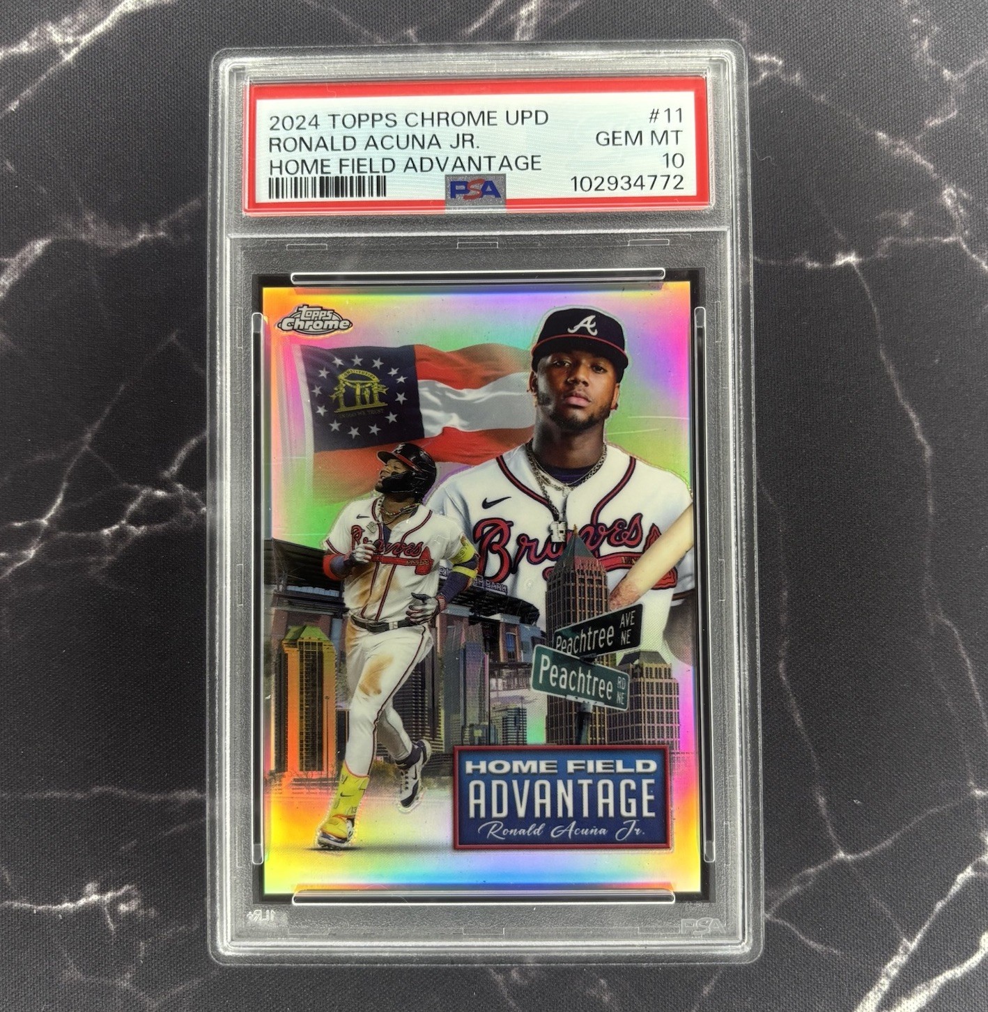 2024 Topps Chrome Update Ronald Acuna Jr. Home Field Advantage PSA 10 #HFAC-11