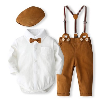 Gentleman Baby Junge Set 3-teilig, Body Langarmshirt
