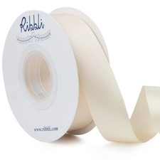 Ivory Double Faced Satin Ribbon 1 Inch x 25 Yards Gift Bow Bouquet